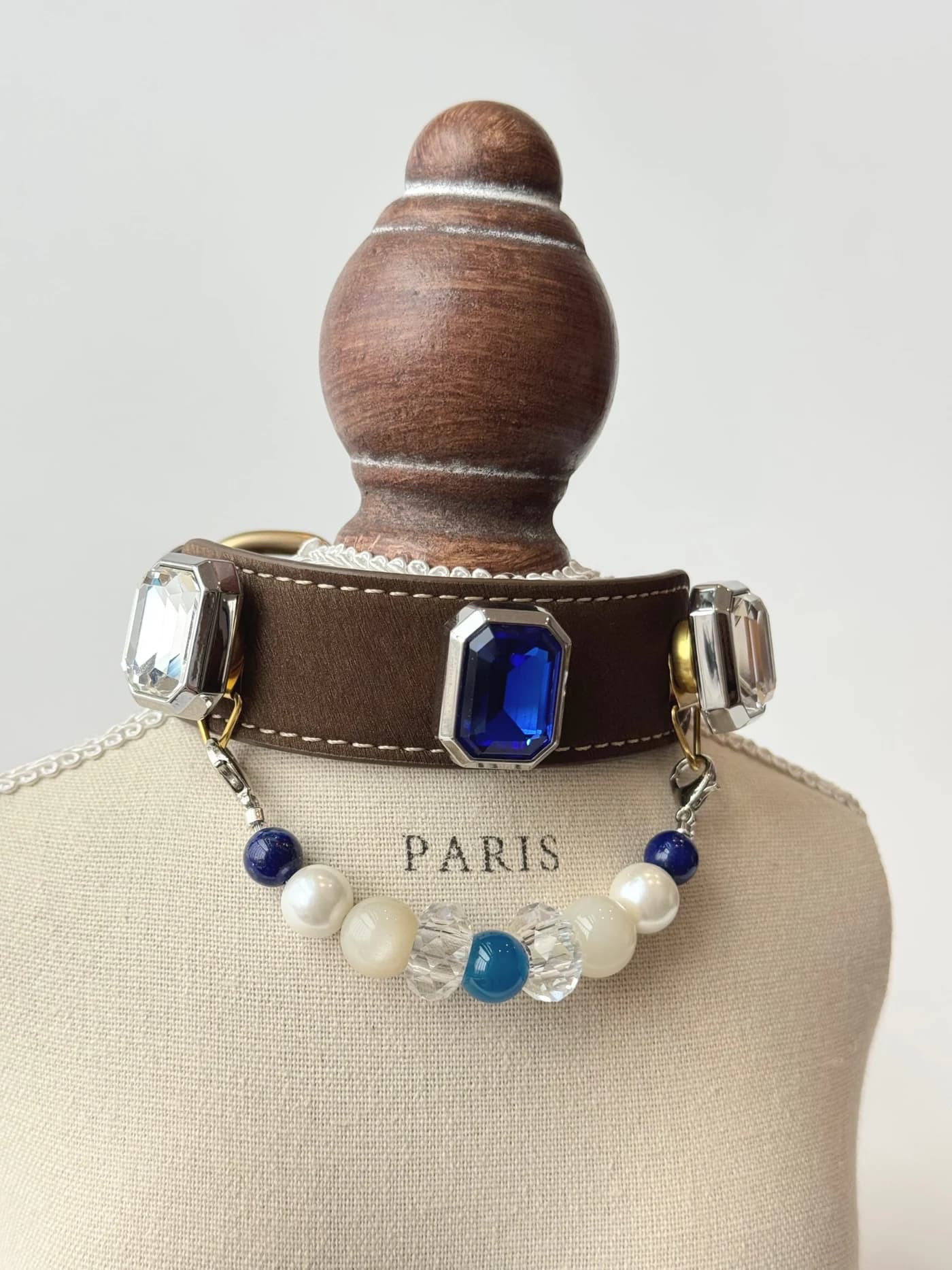 Blue Agate Pearl Collar