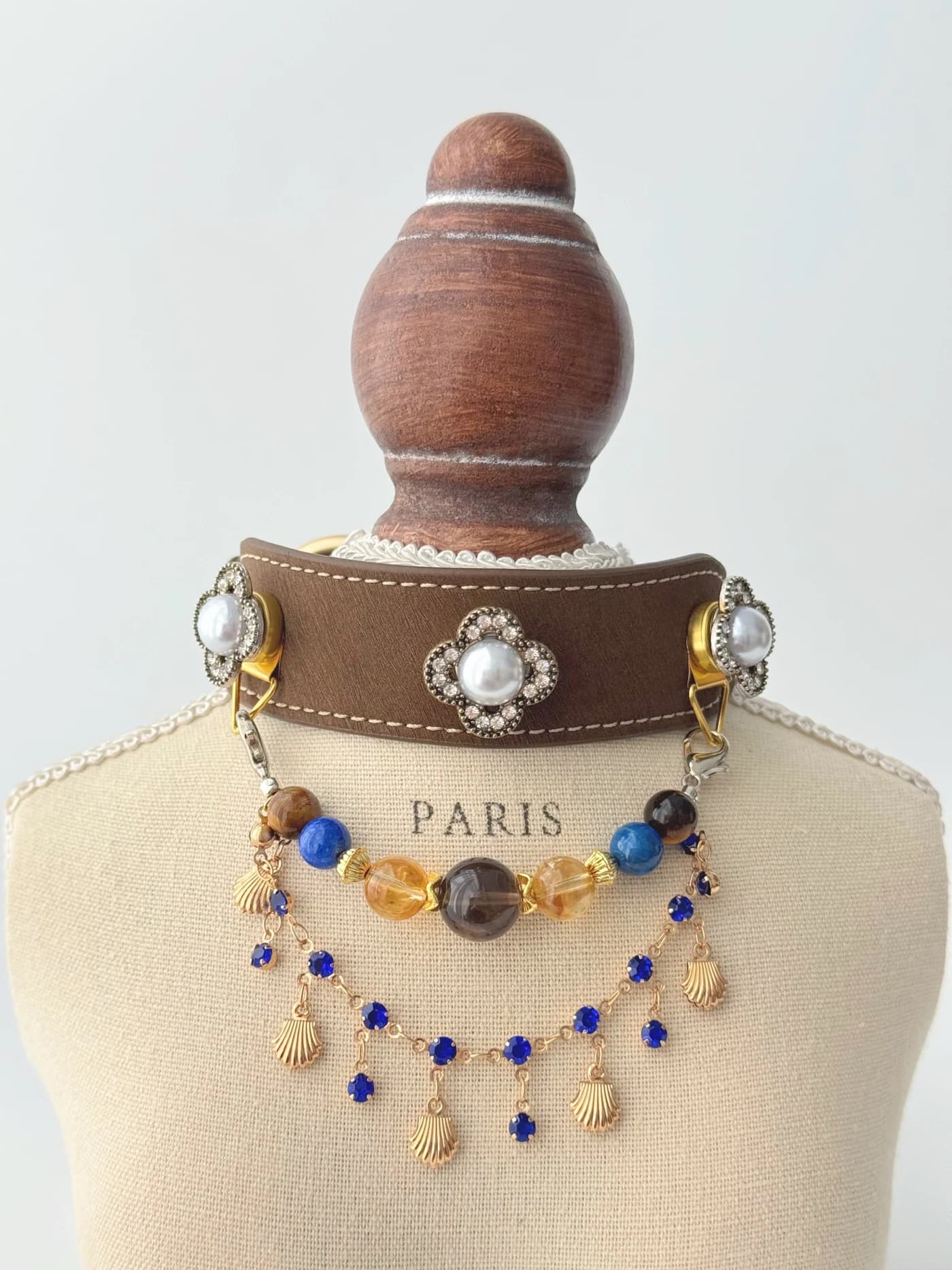 Goldquarz-Doppelstrang-Halsband