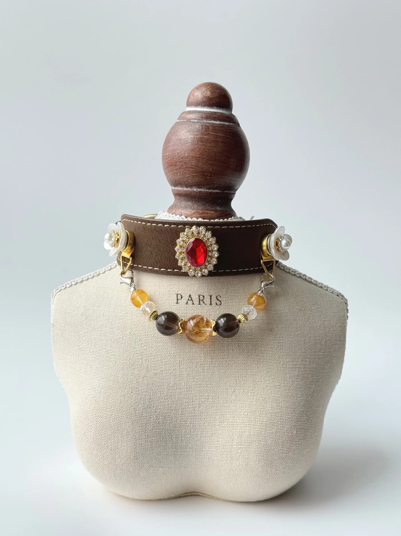 Goldener-Rauchquarz-Halsband