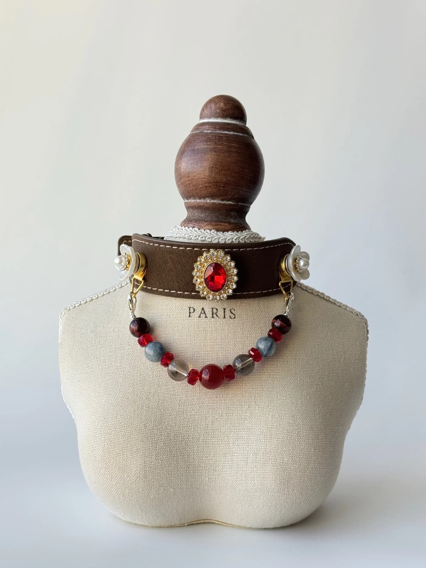 Red Agate & Blue Stone Collar