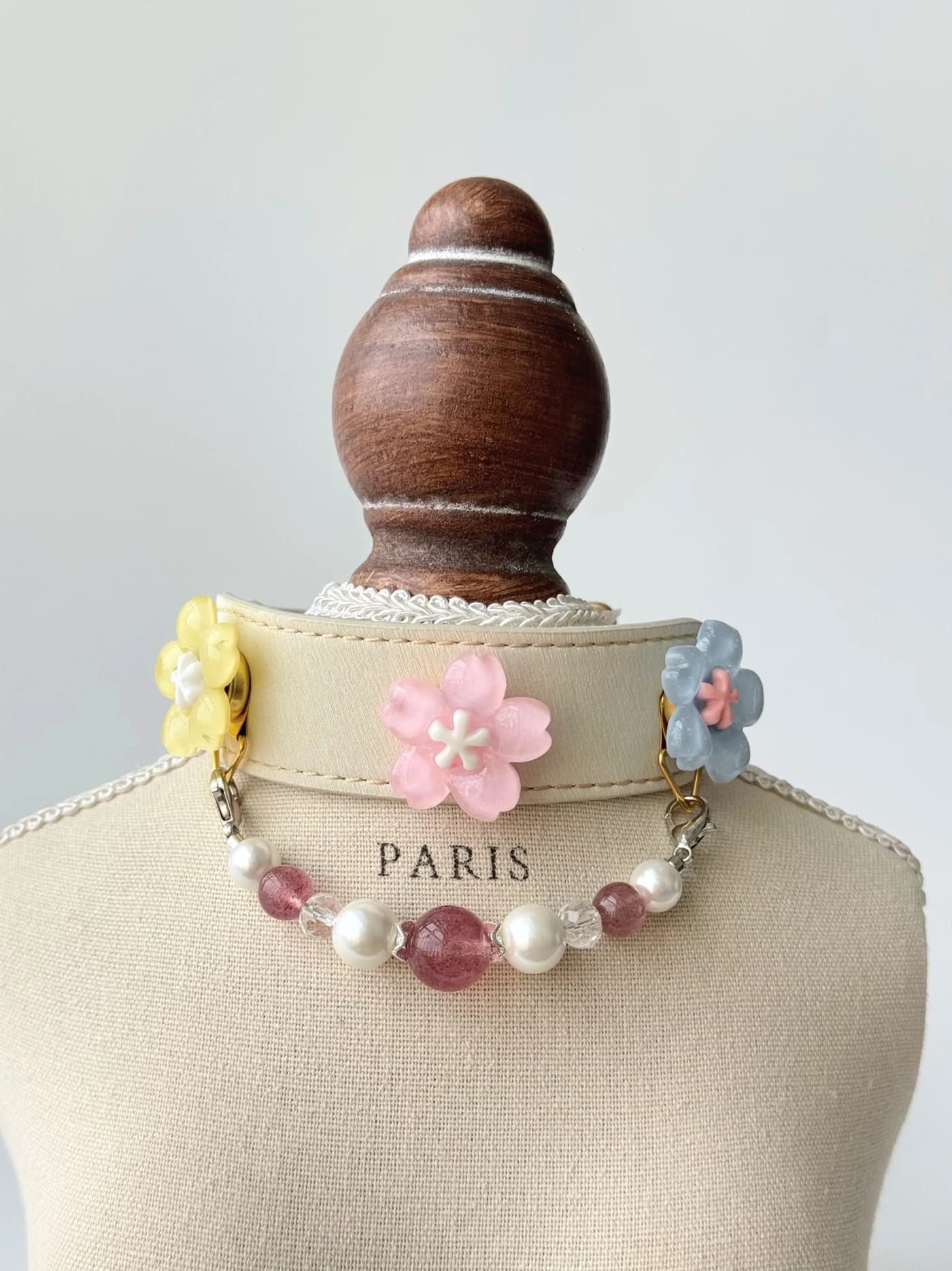 Erdbeerquarz-und-Perlen-Halsband