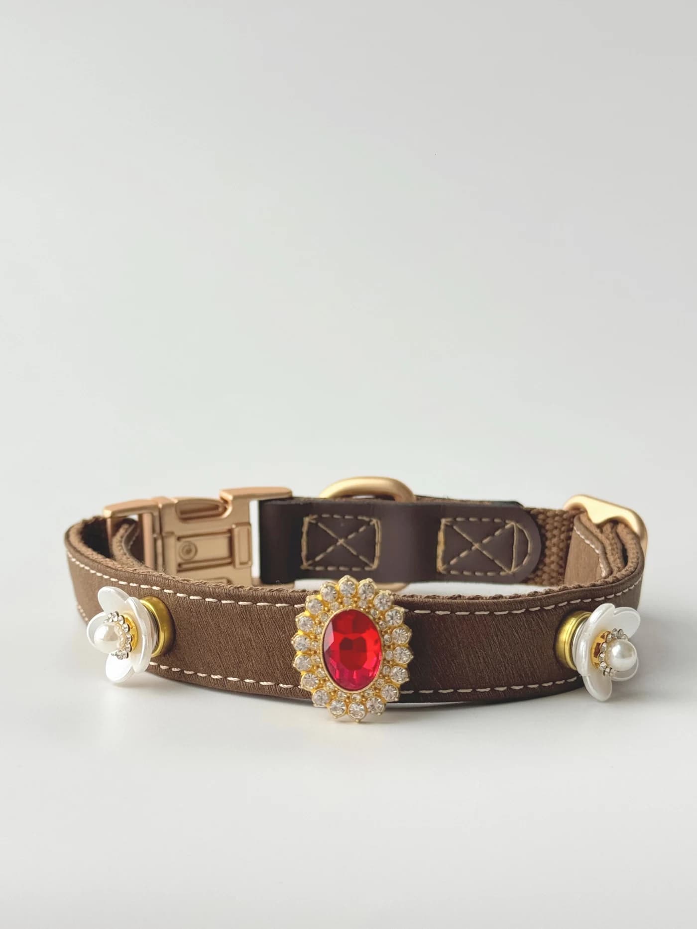 Vintage-Scharlach-Schnallenhalsband