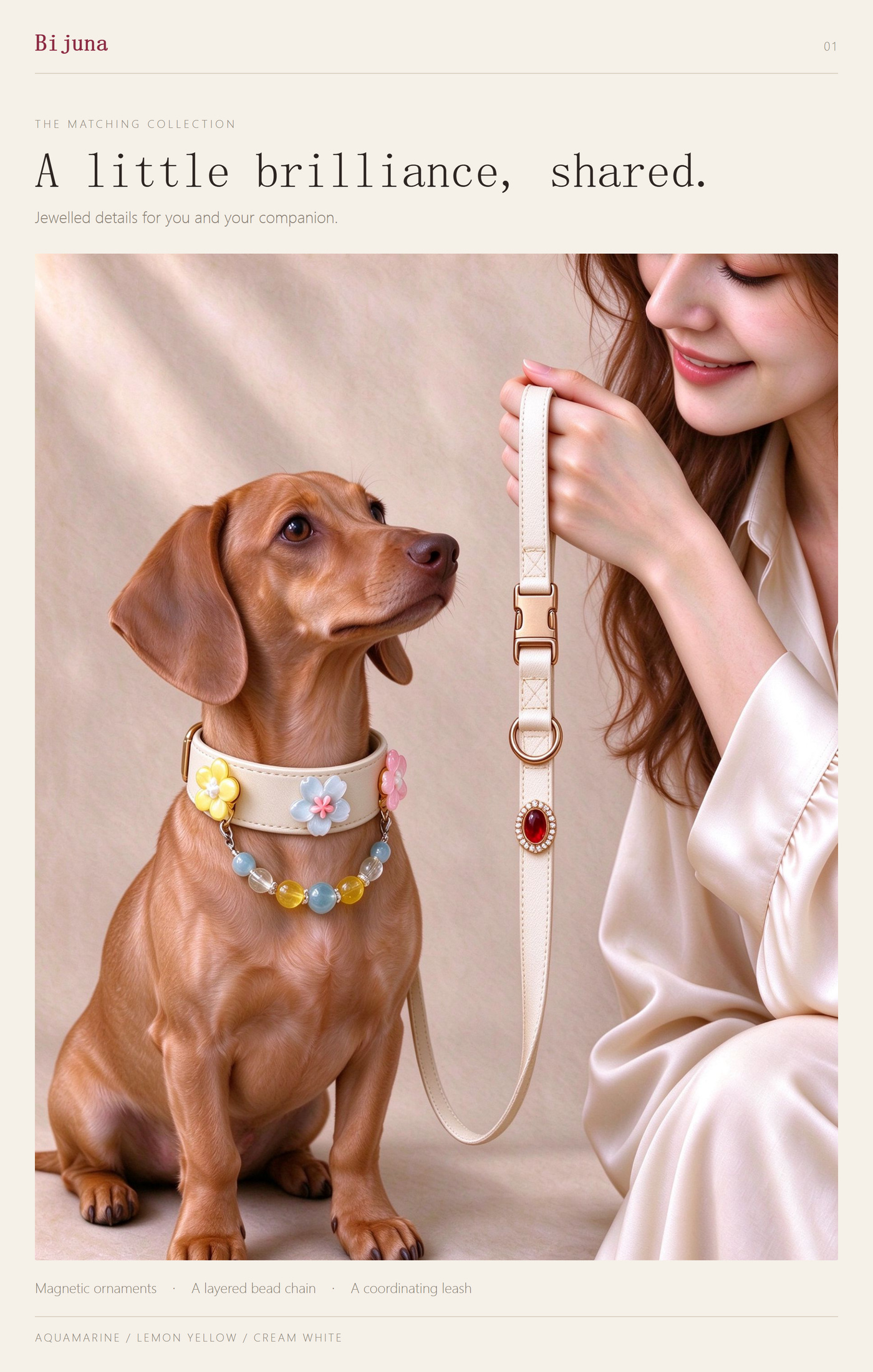 Detailübersicht für Aquamarin-Blüten-Halsband, 1