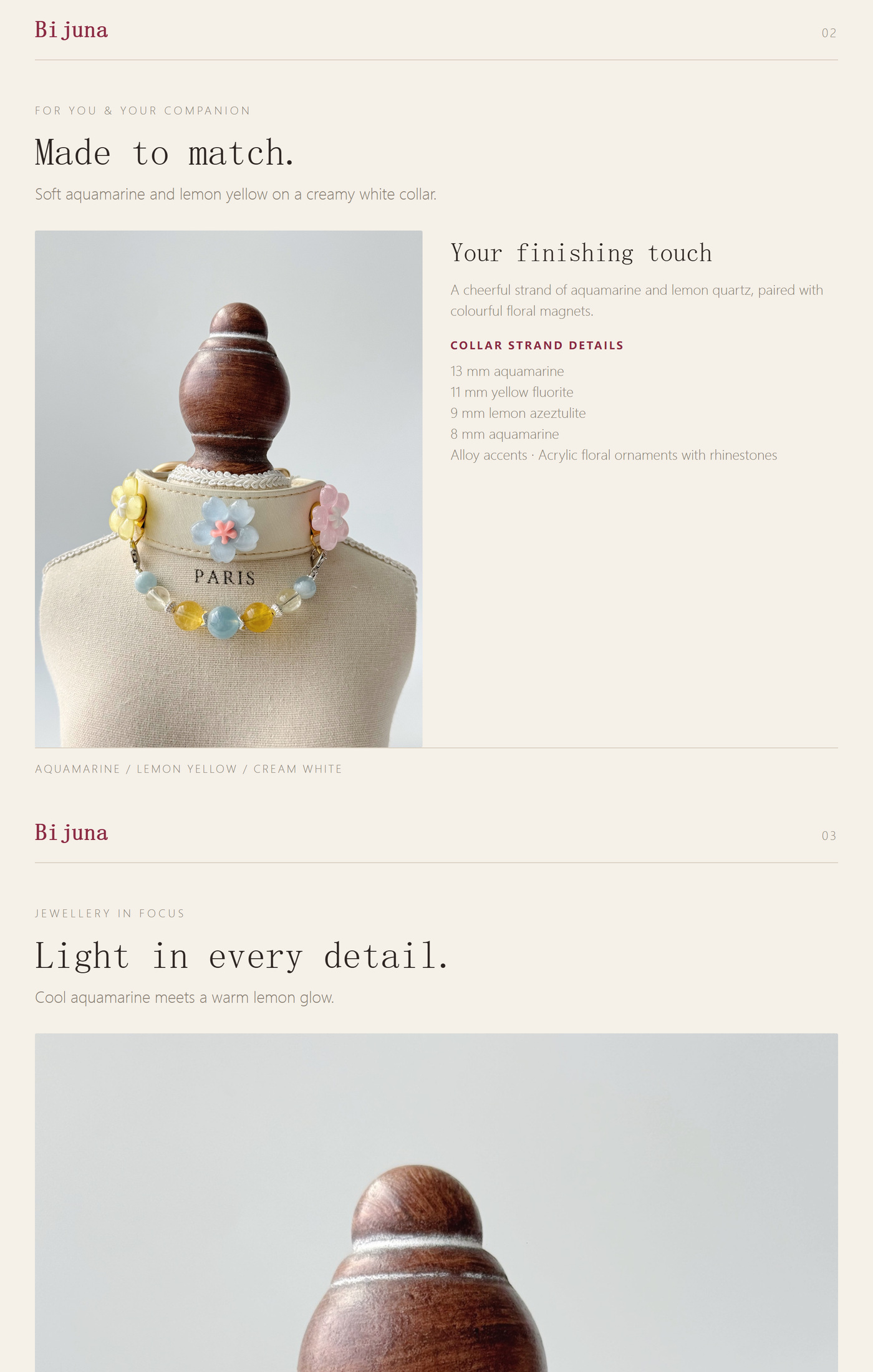 Detailübersicht für Aquamarin-Blüten-Halsband, 2