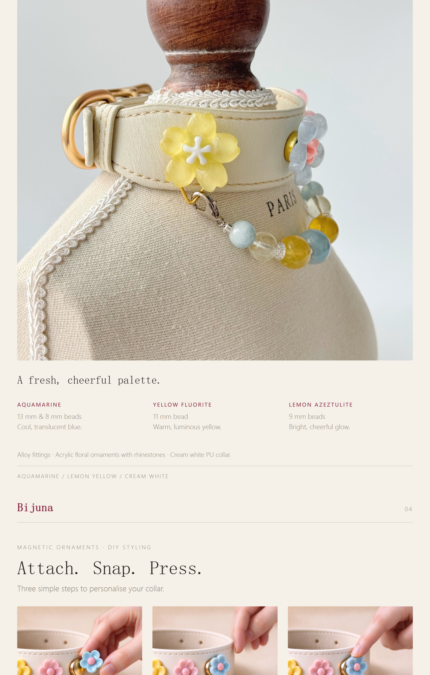 Detailübersicht für Aquamarin-Blüten-Halsband, 3