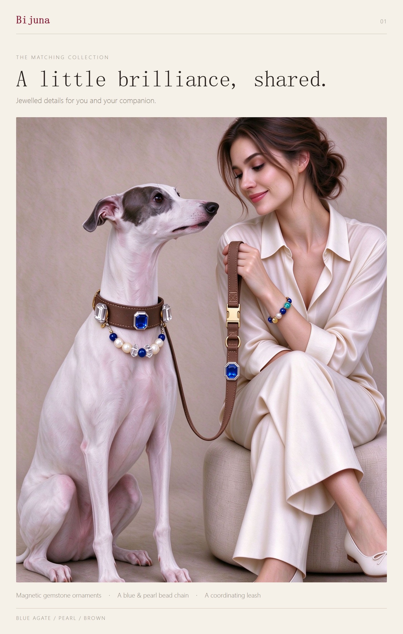 Blue Agate Pearl Collar detail guide 1