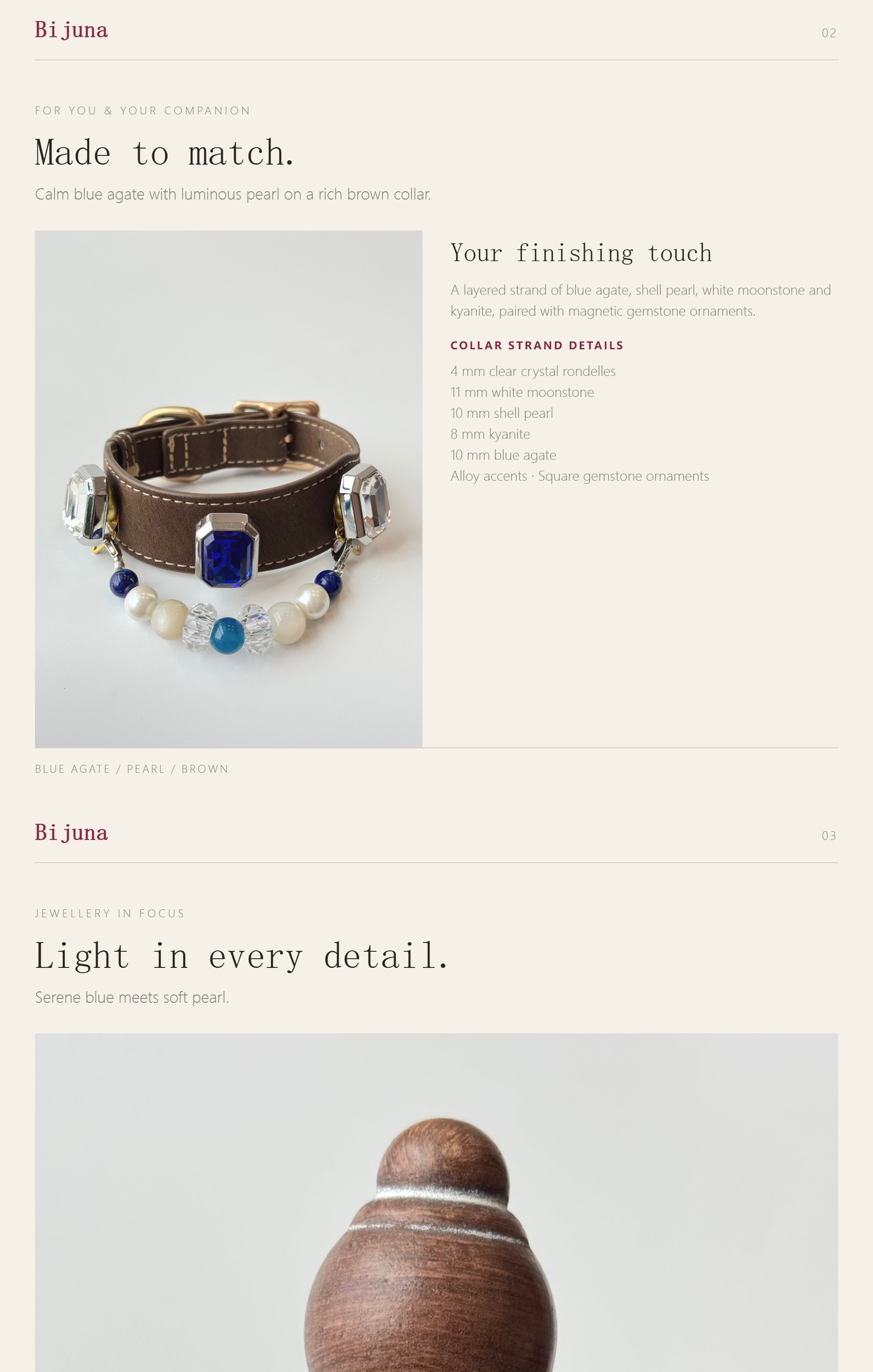 Blue Agate Pearl Collar detail guide 2