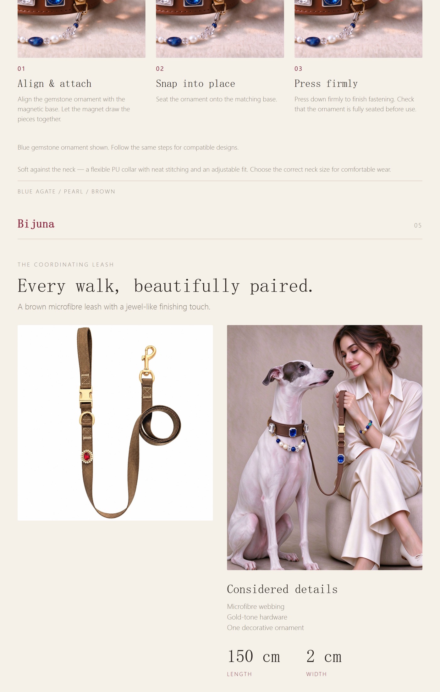 Blue Agate Pearl Collar detail guide 4