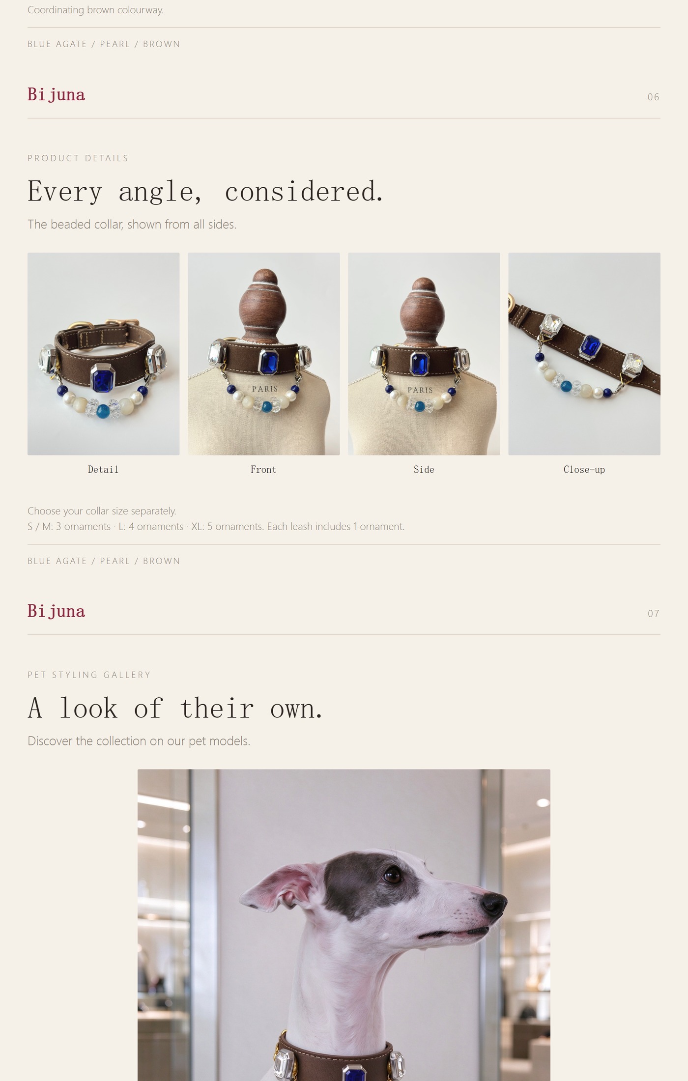 Blue Agate Pearl Collar detail guide 5