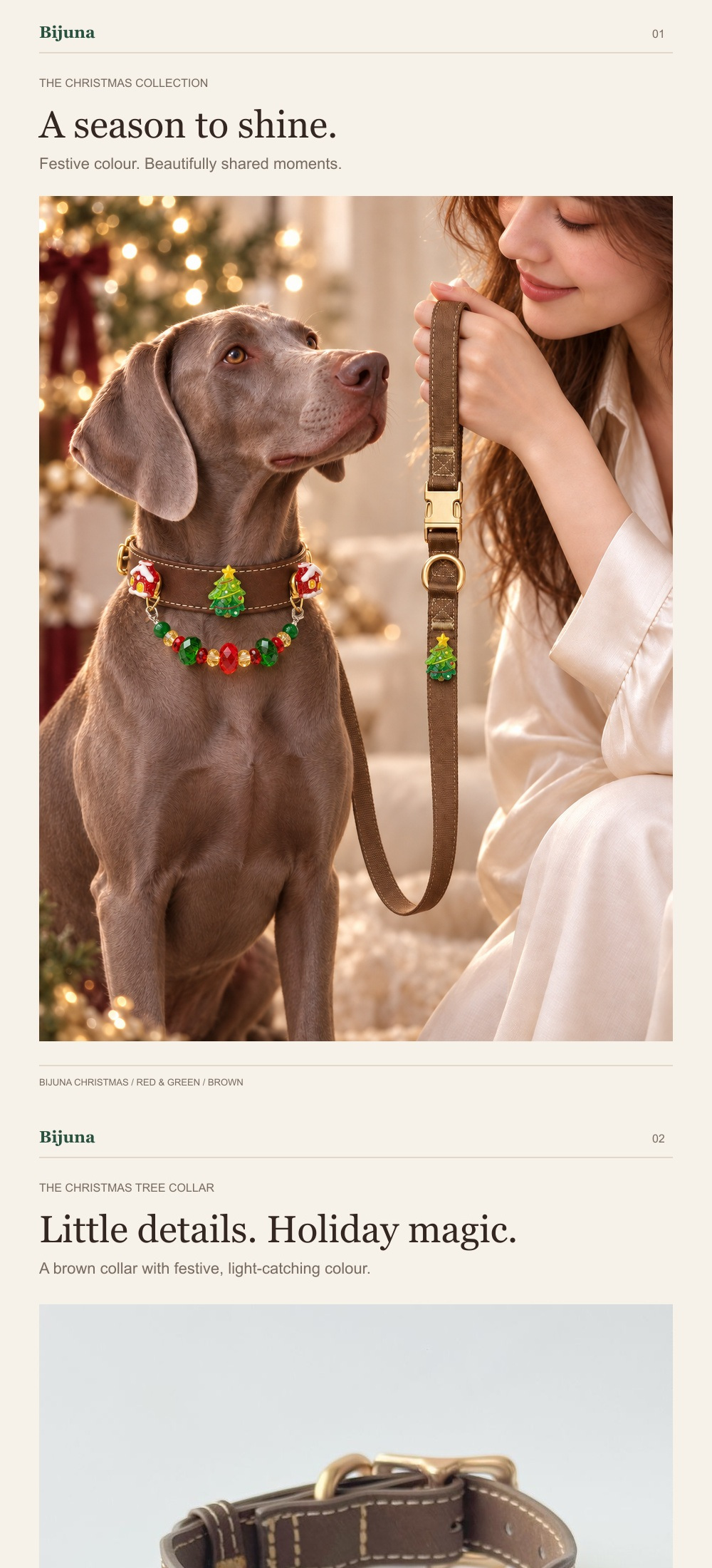 Detailübersicht für Scharlach-Weihnachtsbaum-Halsband, 1