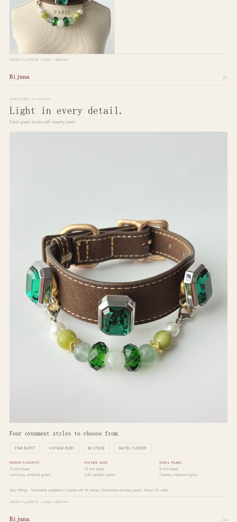 Detailübersicht für Fluorit-Garten-Halsband, 2