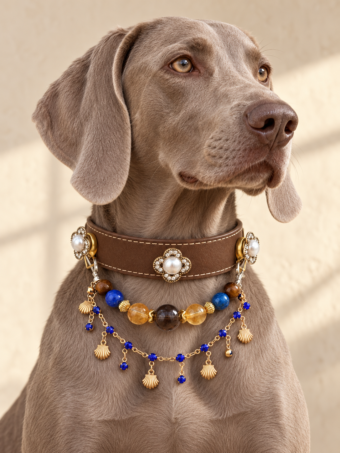 Golden Quartz Double Strand Collar