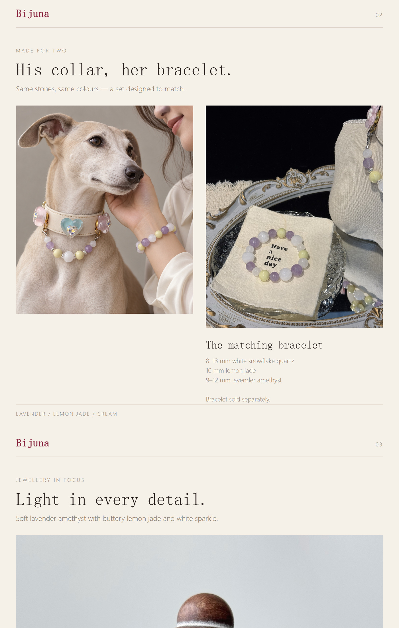 Detailübersicht für Lavendelkristall-Halsband, 2