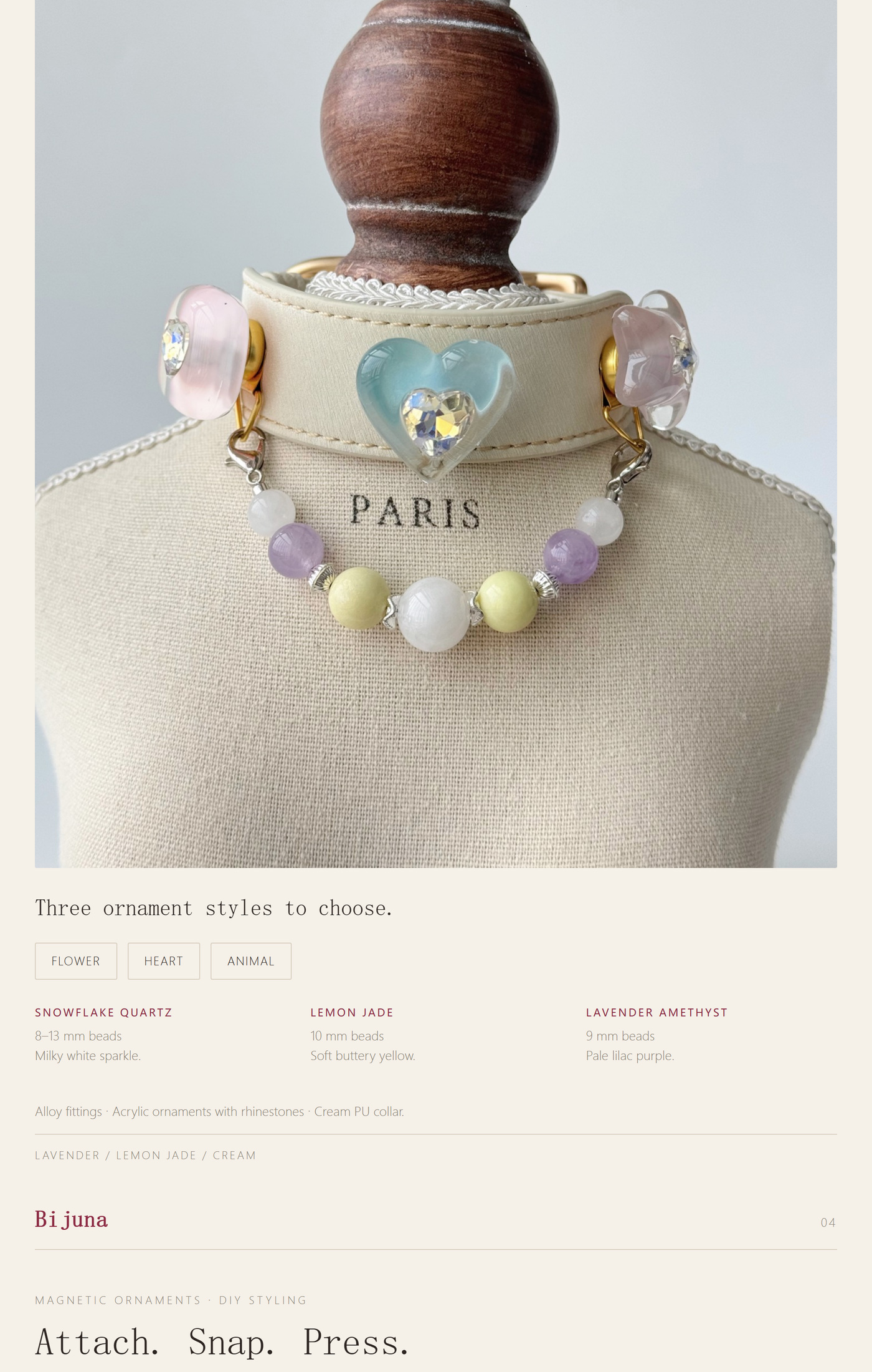 Detailübersicht für Lavendelkristall-Halsband, 3