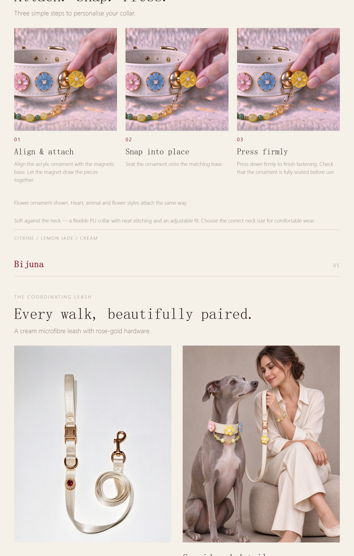 Lemon Jade Blossom Collar detail guide 4
