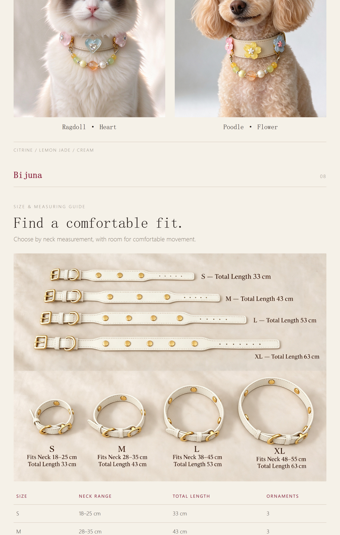 Lemon Jade Blossom Collar detail guide 6