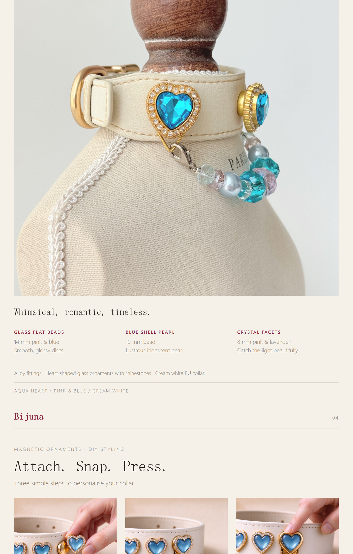Guía de detalles de Collar Corazón del Océano, 3