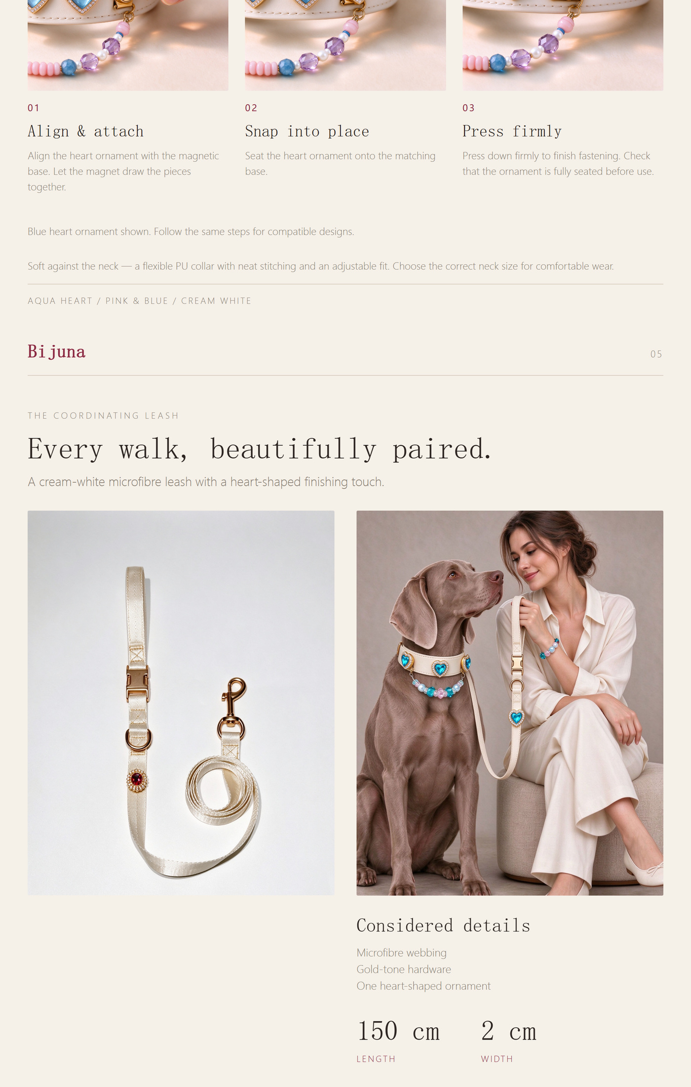 Guía de detalles de Collar Corazón del Océano, 4