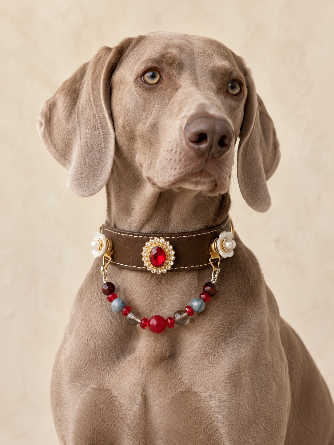 Red Agate & Blue Stone Collar