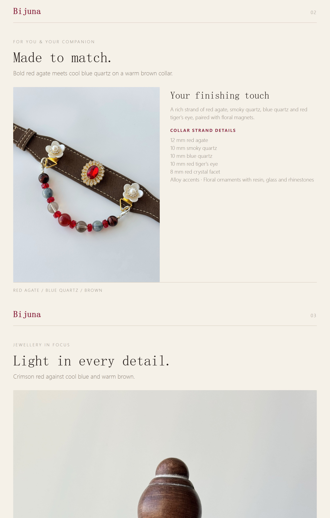 Red Agate & Blue Stone Collar detail guide 2
