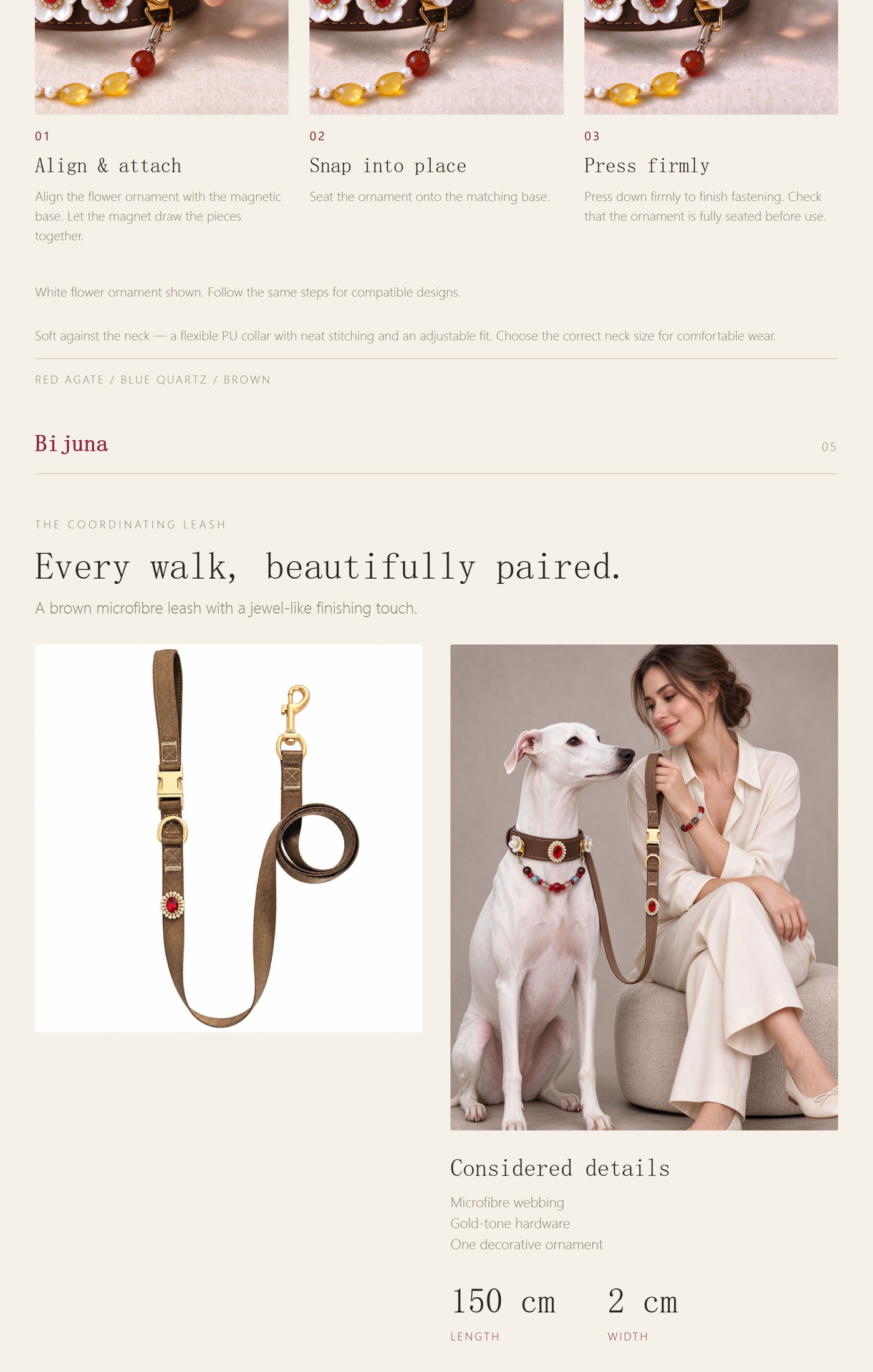 Red Agate & Blue Stone Collar detail guide 4