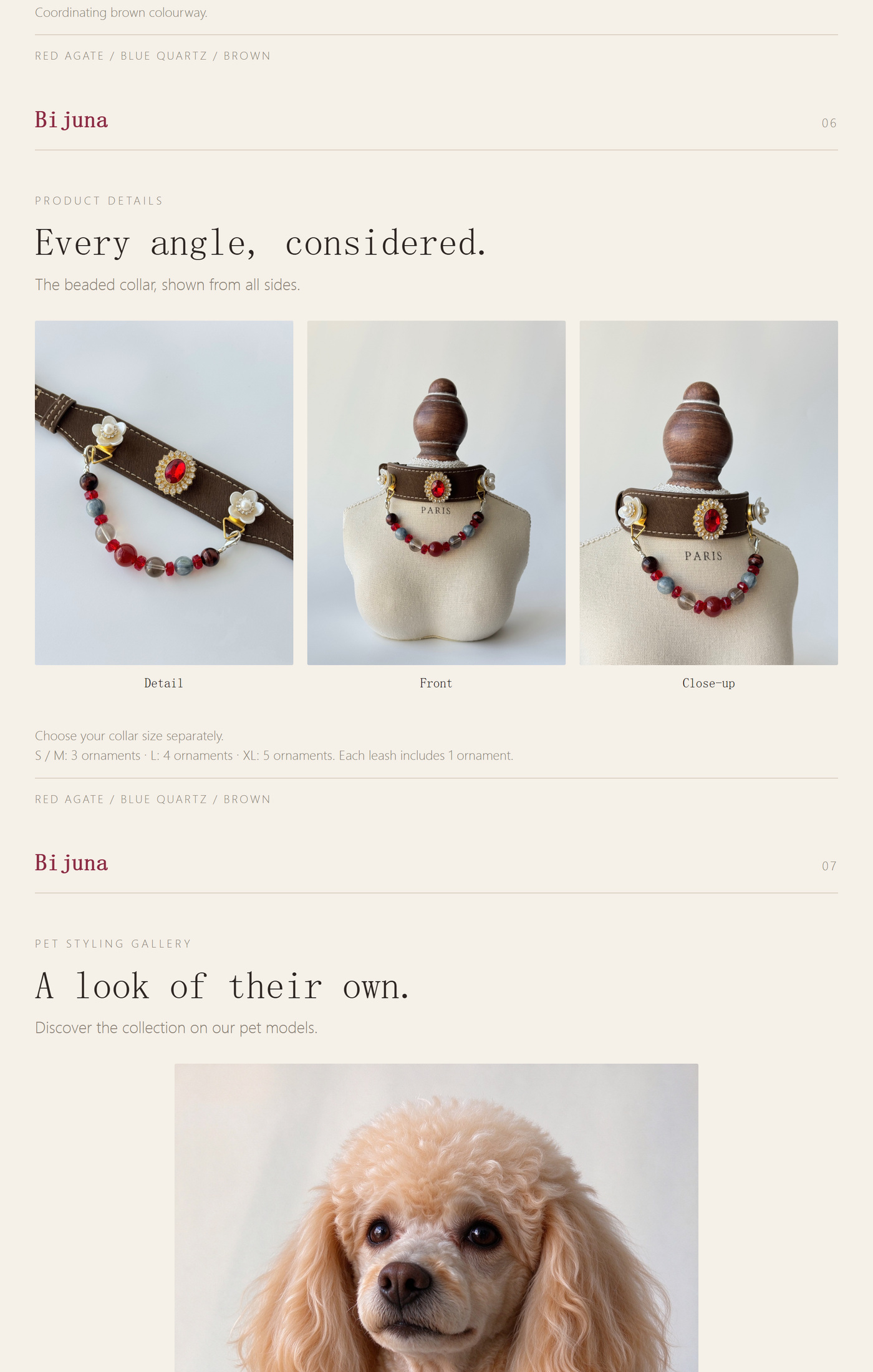 Red Agate & Blue Stone Collar detail guide 5