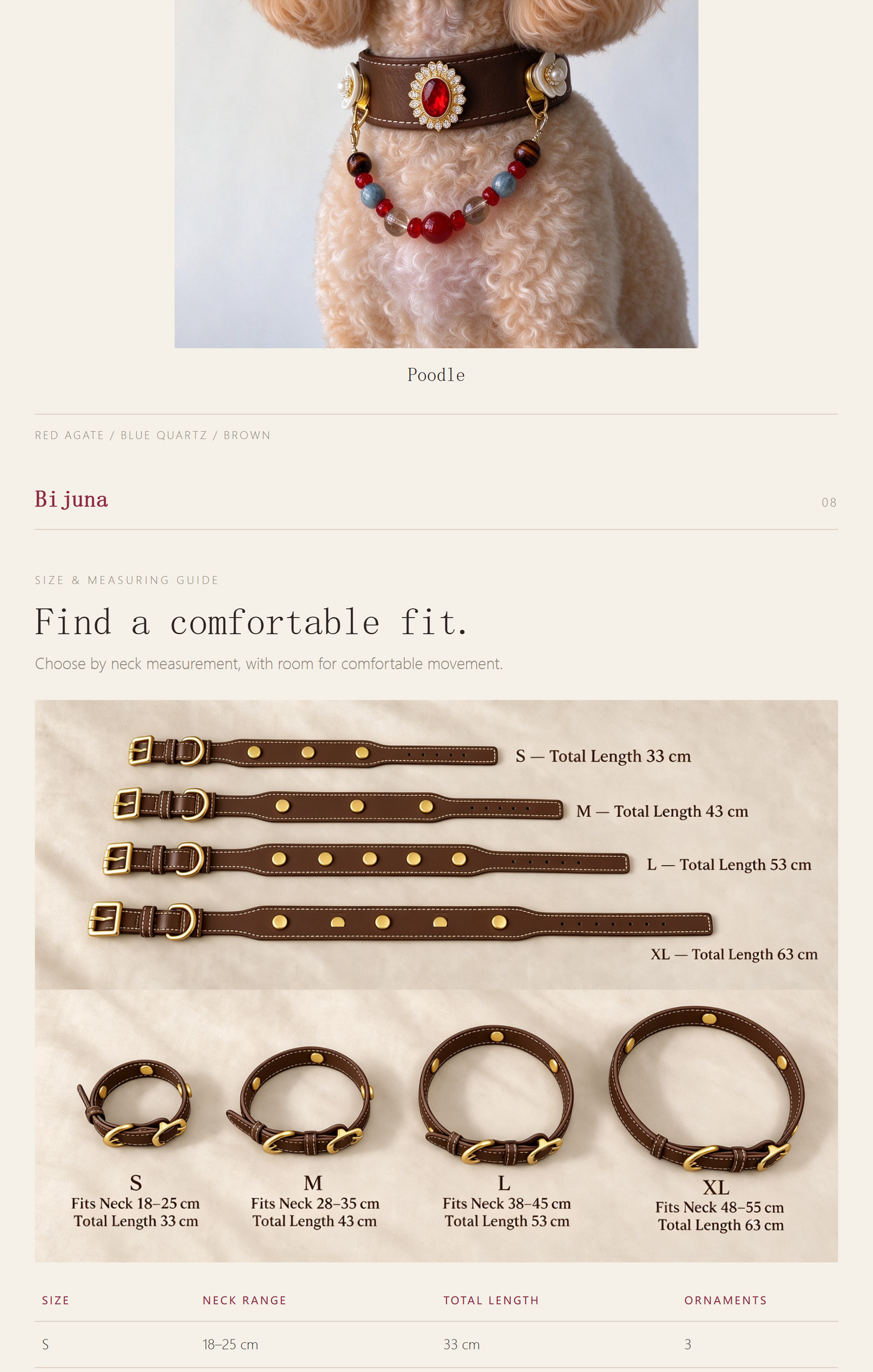 Red Agate & Blue Stone Collar detail guide 6