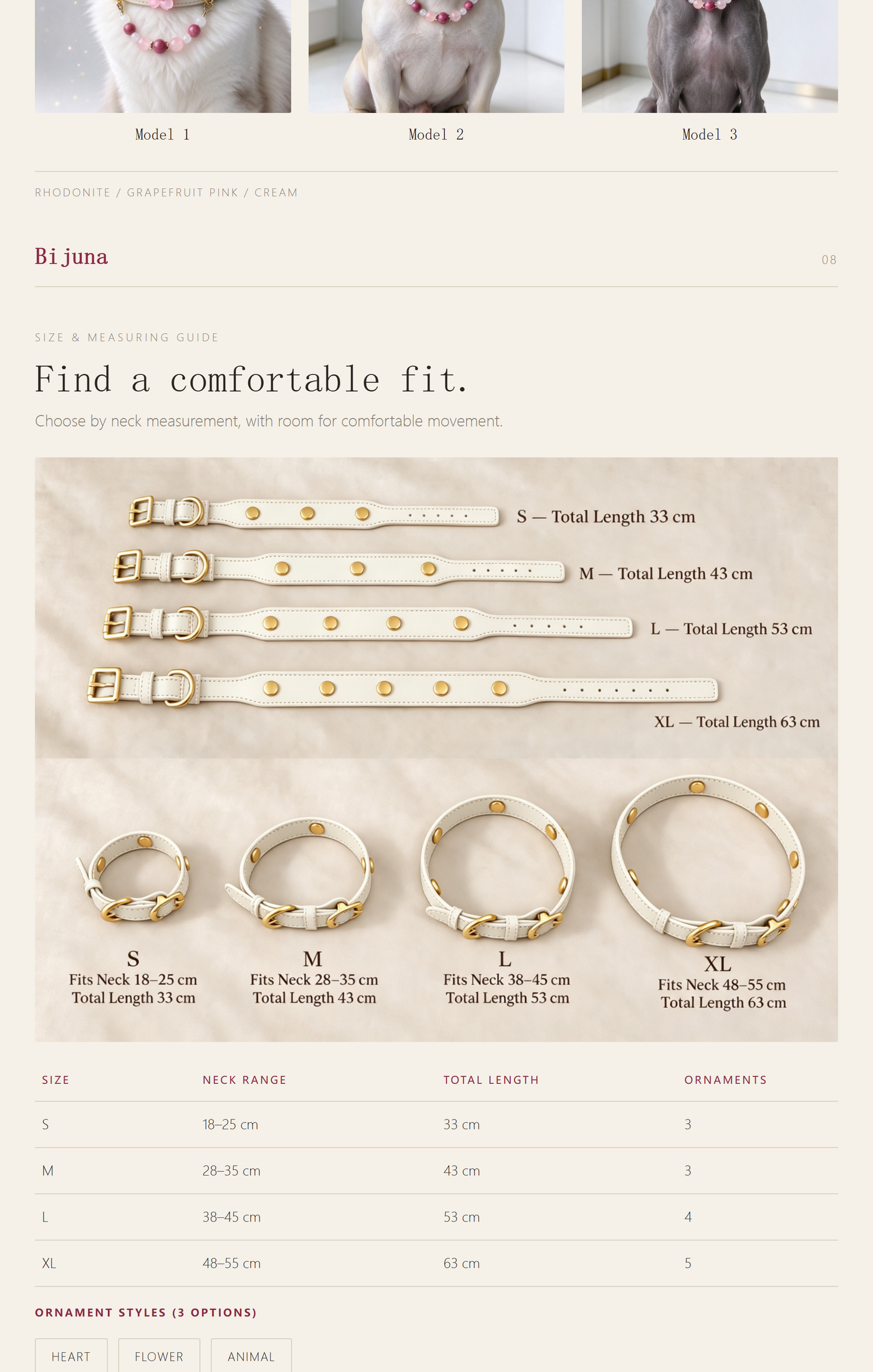 Detailübersicht für Rosenquarz-Garten-Halsband, 6