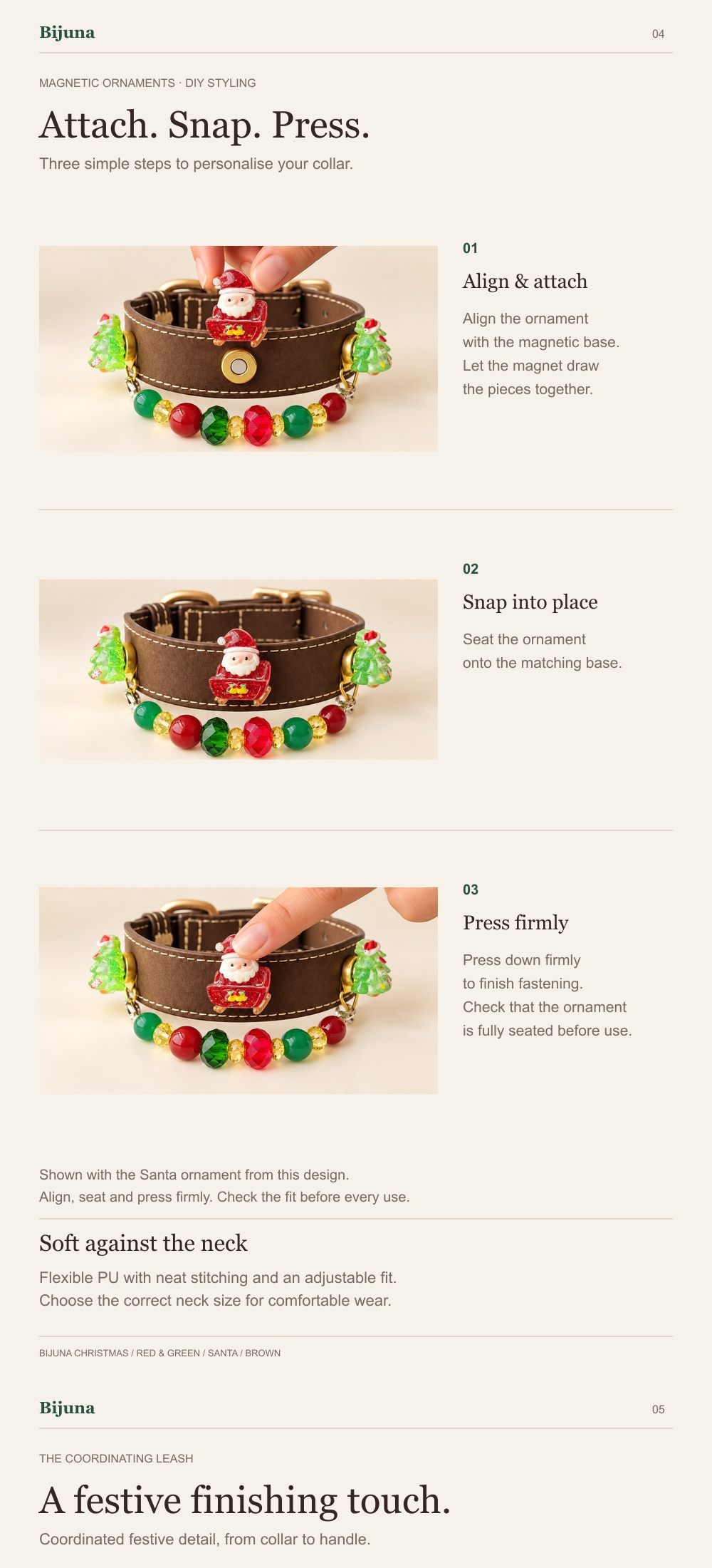 Detailübersicht für Festliches-Weihnachtsmann-Halsband, 3
