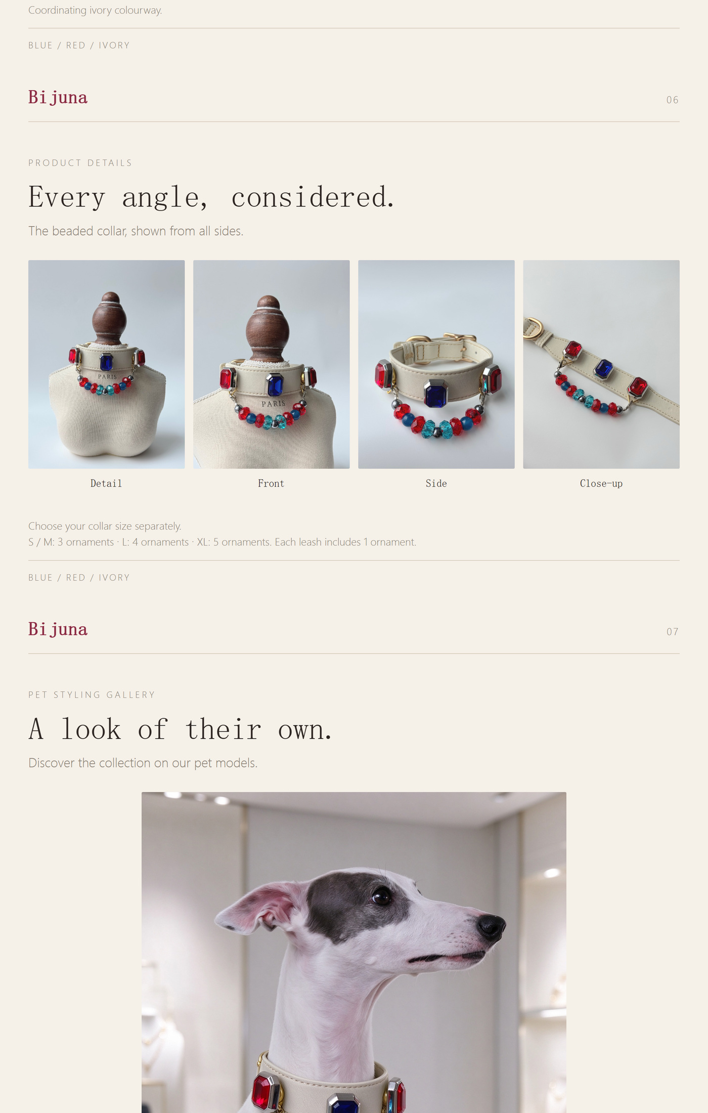 Detailübersicht für Saphir-Scharlach-Halsband · Elfenbein, 5