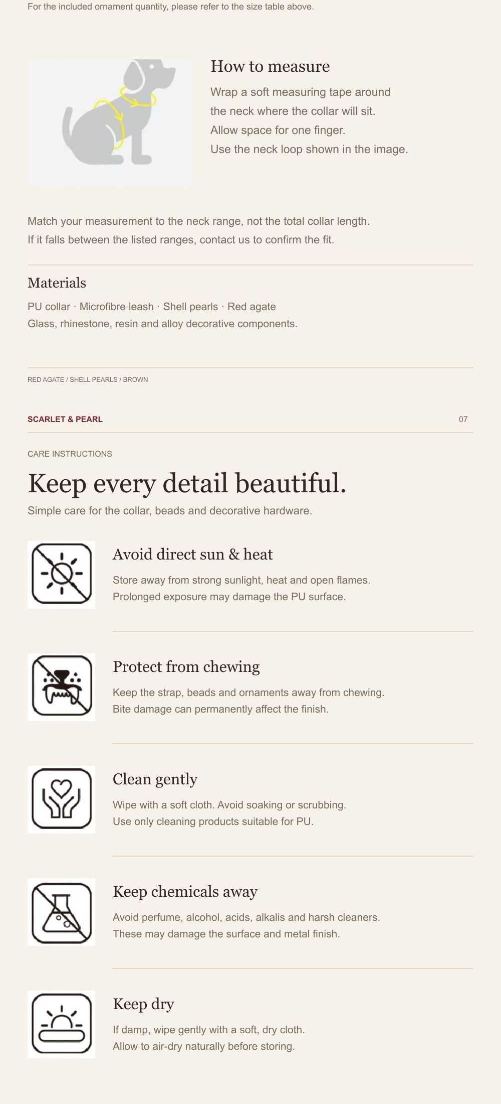 Scarlet Pearl Collar detail guide 5