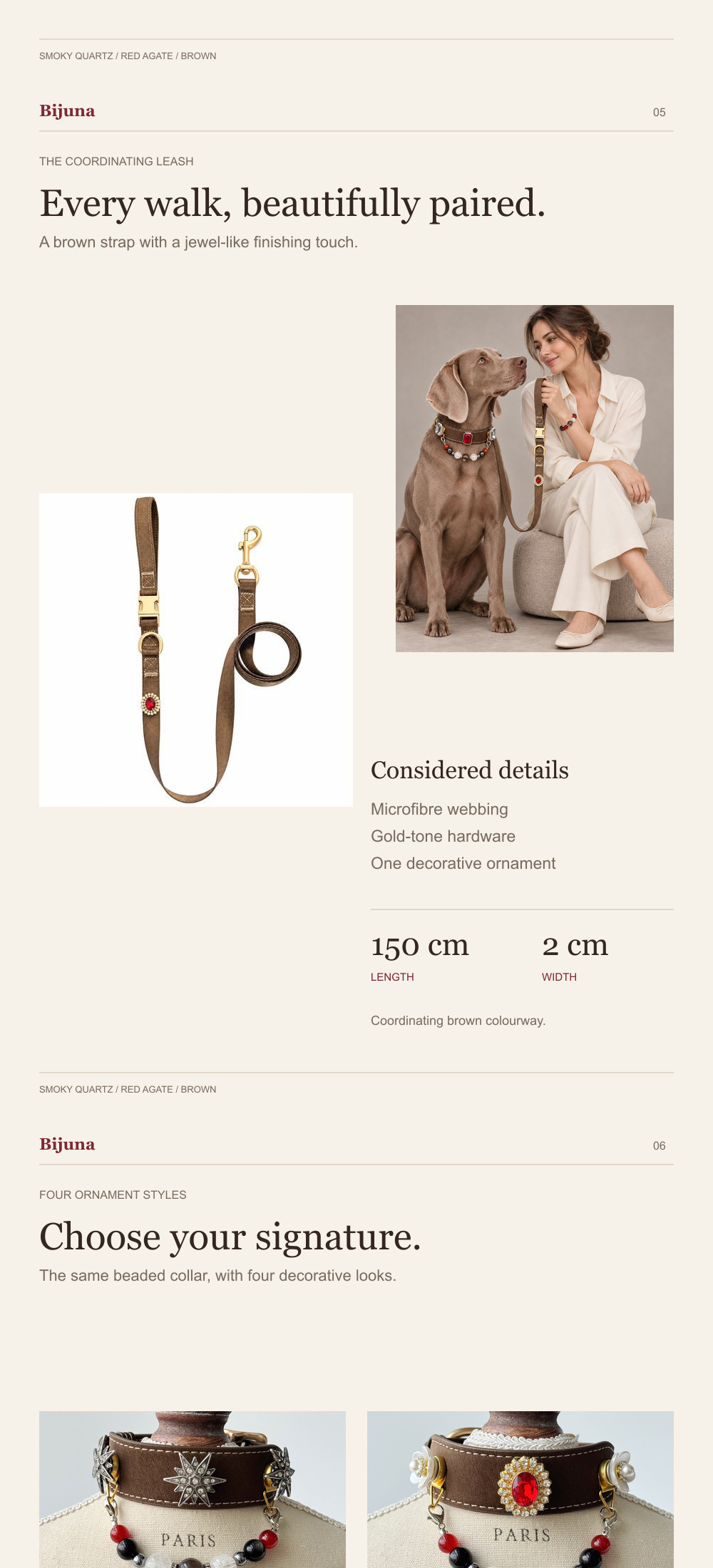 Detailübersicht für Rauchquarz-und-Roter-Achat-Halsband, 4