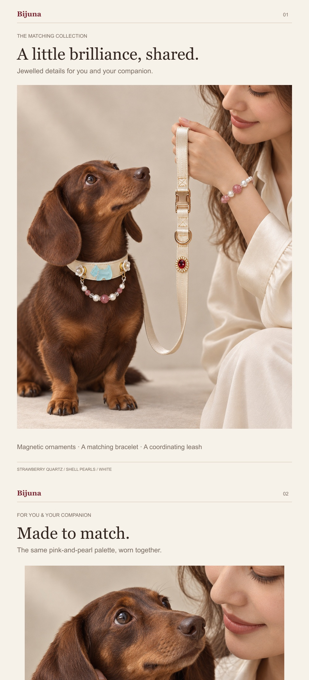 Detailübersicht für Erdbeerquarz-und-Perlen-Halsband, 1