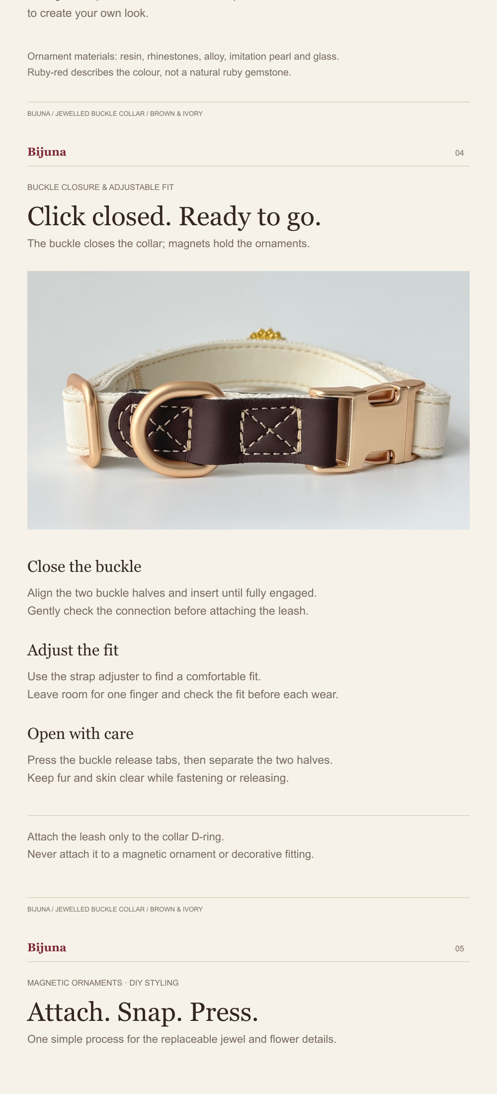 Detailübersicht für Vintage-Scharlach-Schnallenhalsband, 3