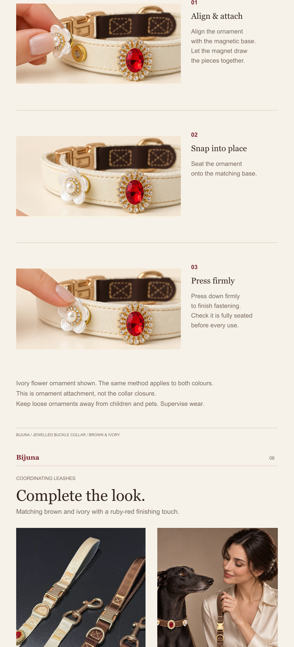 Detailübersicht für Vintage-Scharlach-Schnallenhalsband, 4