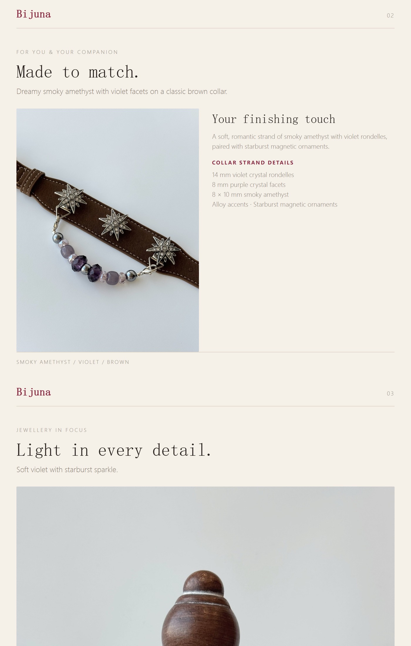 Detailübersicht für Violetter-Achat-Halsband, 2