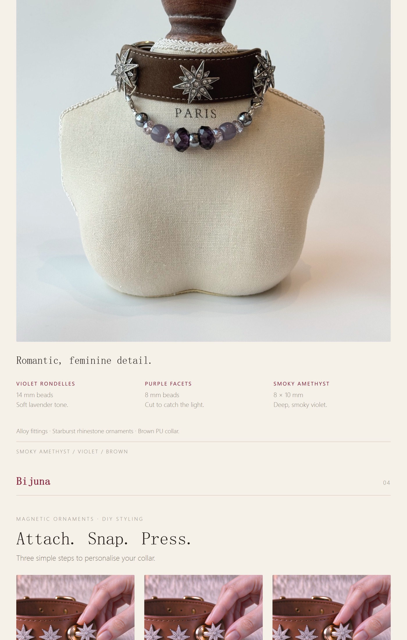 Detailübersicht für Violetter-Achat-Halsband, 3